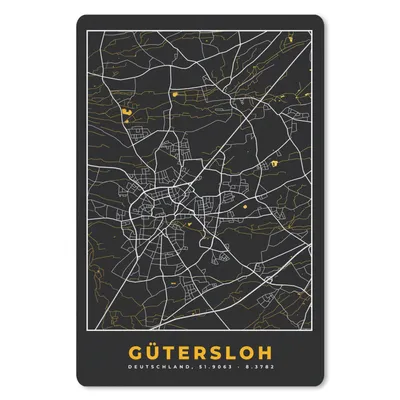 Produktbild von MuchoWow® Mauspad Mousepad Gütersloh - Deutschland - Karte - Stadtplan - Gold 18x27 cm - Mousepads - Maus Mat - Pad - Mausunterlage