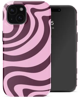 Productafbeelding van Selencia Vivid Backcover voor de Apple iPhone 15 - Wavy Swirl Pink Plum