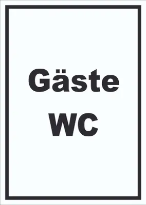 Produktbild von Gäste WC Schild mit Text Toilette hochkant A4 (210x297mm)