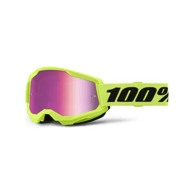 Produktbild von 100% Strata 2 Essential Chrome Motocross Brille, neon-gelb