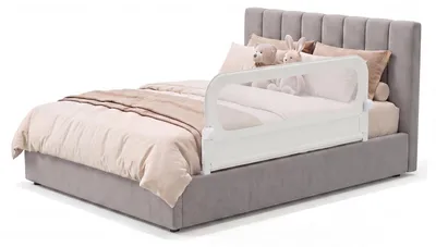 Zdjęcie produktu dla KOMFOTTEU Barierka do łóżka, ochrona przed wypadnięciem, 120 x 60 cm, składana barierka do łóżka, barierka do łóżeczka dziecięcego z siatką i pasami, łatwy montaż, do łóżek z materacem sprężynowym, łóżeczek dziecięcych i łóżek dla rodziców (biały)