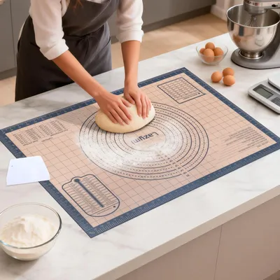Produktbild von Backmatte Silikonmatte Teigunterlage - 71 x 51 cm - Antihaftbeschichtung - 0,7 mm