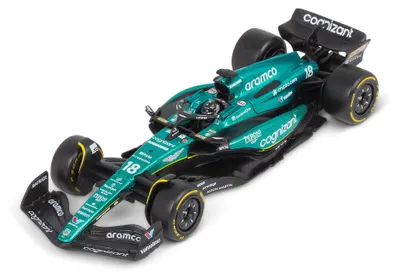 Produktbild von BBURAGO Aston Martin AMR23, Sportwagen-Modell, Vormontiert, 1:43, Aston Martin AMR23 #18 (Lance Stroll), Unisex, Metall, Kunststoff