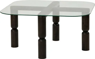 Produktbild von Dmora Couchtisch Psamathe 80x80x40h cm Schwarz Zeitschriftenhalter