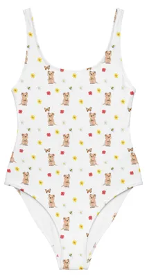 Produktbild von Mr. & Mrs. Panda Badeanzug Quokka Happy Größe XL - Weiß - Geschenk, Verschieben, Niedliches Tier, Lustiger Spruch, Beachwear, Aufschieberitis, Lustige Sprüche, Bademode