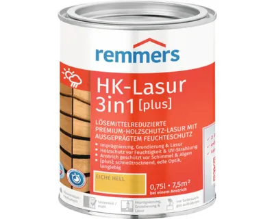 Zdjęcie produktu dla Remmers Aqua HK-Lasur 3w1 jasny dąb (RC-365) 0,75 l, bejca do drewna