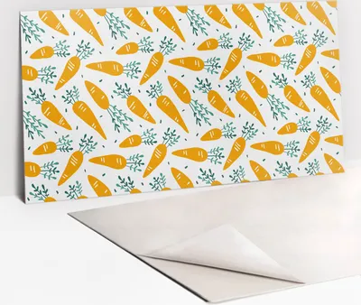 Obrázek produktu pro Ochranný Panel PVC - Samolepicí Vinylové Dlaždice na Stěnu - 100 x 50 - Kreslení mrkve