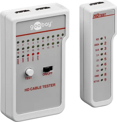 Image de Goobay 31961 Testeur de câbles HD, blanc - pour tester les câbles HD (passif)