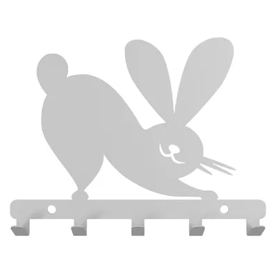 Produktbild von Metall Wandhaken für Kleidung, Wandgarderobe, Kleiderhaken, Flurgarderobe, Garderobe, Hund, Schlüssel, Rucksack, Handtücher, Kaninchen, Grau