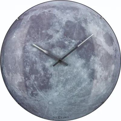Produktbild von NeXtime NE-3164 Wandklok Dia. 35 Cm, Bol Glas, 'blauw Moon Dome'