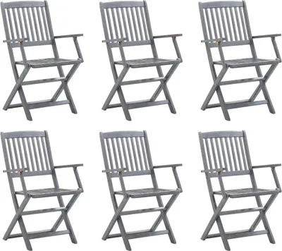 Produktbild von The Living Store Klappbare Gartenstühle 6 Stk. Massivholz Akazie