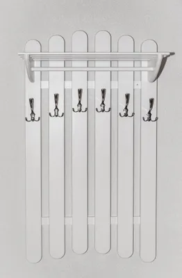 Produktbild von Garderobe Kiefer massiv Vollholz weiß Junco 343 – Abmessungen: 120 x 70 x 33 cm (H x B x T)
