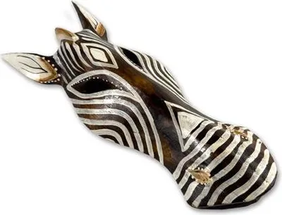 Immagine prodotto di Maschera Zebra 30 cm, maschera in legno di Bali, maschera da parete