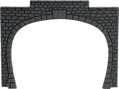 Produktbild von NOCH Tunnel-Portal mit Kunststoff für Modellbahn H0, 2-gleisig, 15,5 x 12,5 cm ideal für realistische Tunnel und Bergeinfahrten