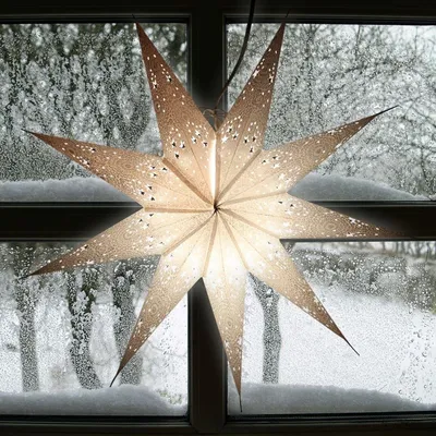 Image de Étoile de Noël 60cm Décoration de Noël Étoile de l'Avent Étoile lumineuse Décoration de fenêtre Étoile