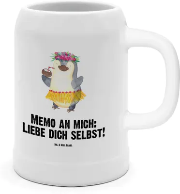 Produktbild von Mr. & Mrs. Panda Krug Pinguin Kokosnuss - Weiß - Geschenk, Hawaii, Urlaub, Keramikkrug, Tonkrug, Humpen, Steinkrug, Aloha, Seidel