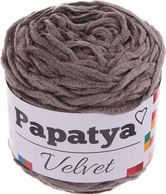 600g Strickgarn Papatya Velvet Chenille-Strickgarn 01 beigegrau