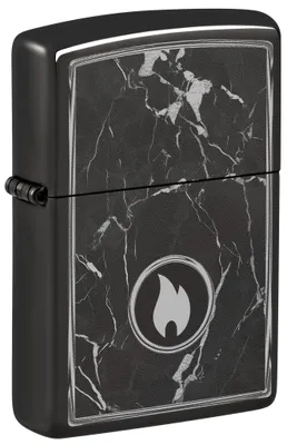 Produktbild von Zippo Sturmfeuerzeug - Marble Flame, High Polish Black, Photo Image - Nachfüllba