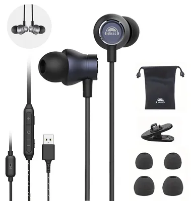 Productafbeelding van okcsc GB50 hoofdtelefoon, bedraad, HiFi, USB, in-ear hoofdtelefoon met microfoon, zwart