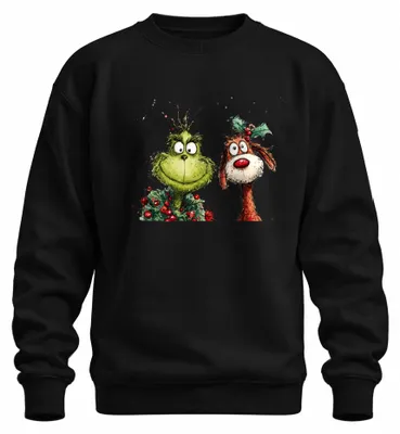 Produktbild von Grinch Max Hund Weihnachten Lustig Ugly Christmas Sweater Sweatshirt Pullover, Schwarz, M
