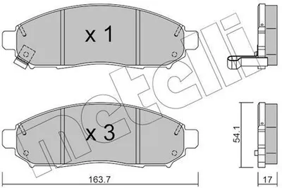 Produktbild von METELLI Bremsbeläge Satz Vorne Bremsklötze für NISSAN NP300 Navara Pickup (D40) 22-0743-0