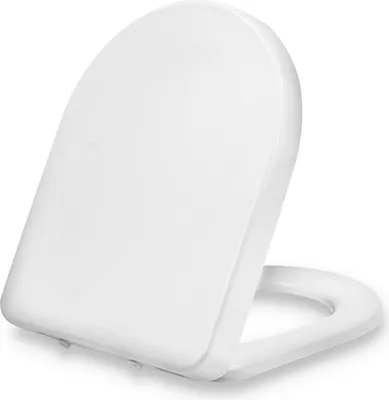 Produktbild von Dombach® Premium Toilettendeckel mit Absenkautomatik Abnehmbar (Weiß) WC Sitz mit Absenkautomatik, Klodeckel mit Absenkautomatik, Klobrille, Toilettensitz, WC Deckel, Toilettenbrille Klobrille, D-Form