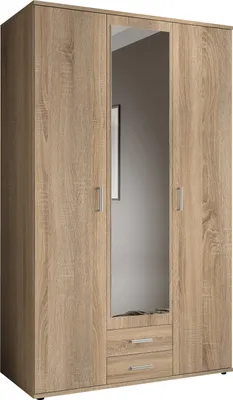 Produktbild von VAJA Kleiderschrank mit Spiegel 3-türig Eiche Sonoma Nachbildung