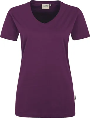 Produktbild von HAKRO Damen V-Shirt Mikralinar® 181, aubergine, 4XL