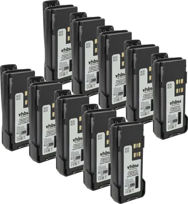 Produktbild von vhbw 10x Akku Ersatz für Motorola PMNN4491AR, PMNN4488a für Funkgerät, Walkie Talkie (3000 mAh, 7,2 V, Li-Ion) + Gürtelclip
