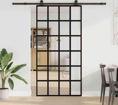 Immagine prodotto di Porta Scorrevole con Ferramenta 102x205 cm Vetro ESG Alluminio