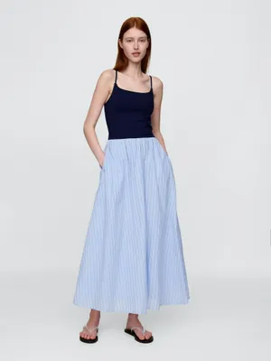 Produktbild von Gap blaues atmungsaktives Maxikleid XS mit Taschen und verstellbaren Trägern