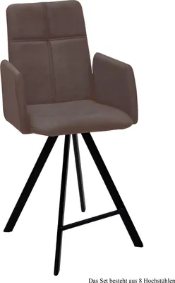 Produktbild von Thekenstuhl (8er-Set) Dekhova 52x109x60 Schwarz/Braun