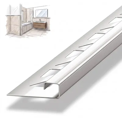 Produktbild von Dalsys Fliesenschiene Eckprofil 200cm x 8mm Edelstahl poliert