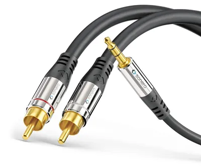 Productafbeelding van sonero S-AC600-020, 3,5 mm, Samec, 2 x RCA, Samec, 2 meter, zwart