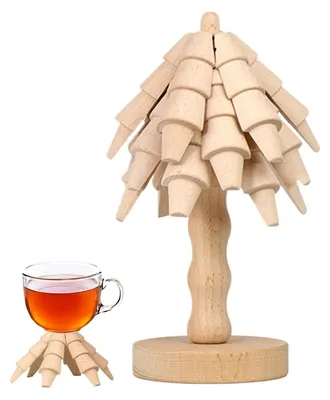 Image de Sous-verres en bois en forme d'arbre