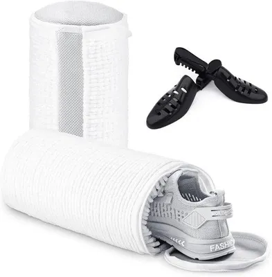 Zdjęcie produktu dla Torba do prania butów w pralce z 2 regulowanymi uchwytami, torba na buty do pralki z ukrytym zamkiem błyskawicznym, torba na buty z białego tworzywa sztucznego nadająca się do recyklingu