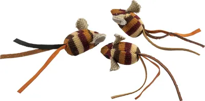 Image de Duvoplus Cat Toy souris tricotées marron - 2 pièces