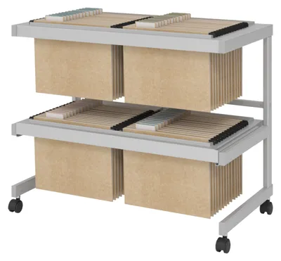 Produktbild von Bürowagen auf Rollen für Hängemappen, Stahl, 67x81x43 cm (H x B x T)