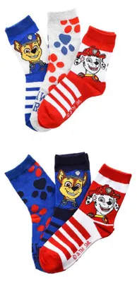 Produktbild von Paw Patrol Socken Jungen 6 Paar Kindersocken mit Chase und Marshall | Baumwollsocken Set für Kinder, Größe:27-30