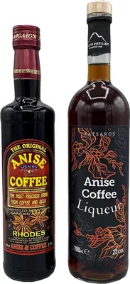 Produktbild von Kaffee Ouzo Probierset | 1x 0,5l 1x 0,7l | Aus Griechenland | Vollmundig | +20ml Jassas Olivenöl