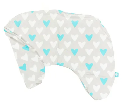 Obrázok produktu pre Poťah na dojčenskú podložku BabyUniverse, malý, 100 % bavlna – tyrkysové srdiečka