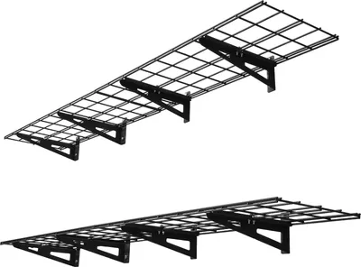 Zdjęcie produktu dla VEVOR Zestaw 2 regałów garażowych 1830 x 315 x 122 mm Przechowywanie narzędzi 136 kg na półkę Uchwyt na narzędzia Ściana 1830 x 315 mm Powierzchnia regału Regały do przechowywania Regał metalowy Organizer na narzędzia Regały ścienne
