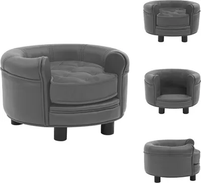 Obrázek produktu pro vidaXL Pohovka pro psy šedá 48x48x32 cm plyš a Imitace kůže - Pelíšky pro psy