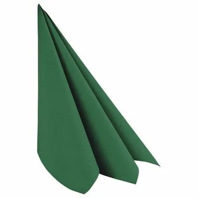 Produktbild von 100x Servietten Airlaid 40x40cm 1/4 -Falz stoffähnlich hochw. dunkelgrün