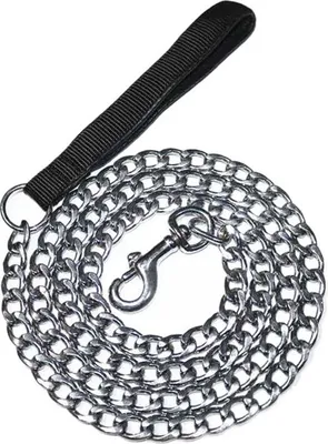 Produktbild von Laisse Chien Métal (180 cm) Anti Frottement Laisse Chaîne Chien Poignée en mousse design anti-usure chaîne pour chien laisse pour petits, moyens et grands chiens-