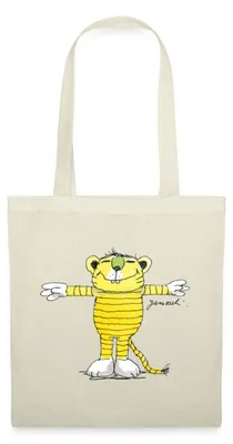 Produktbild von Spreadshirt Janosch Tiger Pose Stoffbeutel, One size, Natur