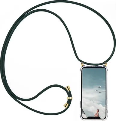 Image de Chaîne pour téléphone portable Vert + housse pour Samsung Galaxy A52 4G/5G Housse de protection avec cordon de transport Cordon Etui à porter autour du cou