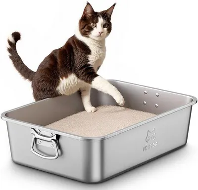 Immagine prodotto di Trasportino per gatti in metallo XXL, grande, facile da pulire, 45x35x15 cm