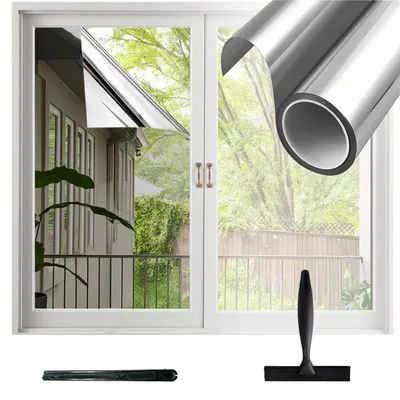 Spiegelfolie für Fenster – Sichtschutz, Sonnenschutz, 44,5–90 cm