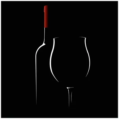 Produktbild von Wallario Premium Glasbild, freischwebende Optik, kräftige Farben, Größe 50 x 50 cm Motiv Rotwein bei Nacht